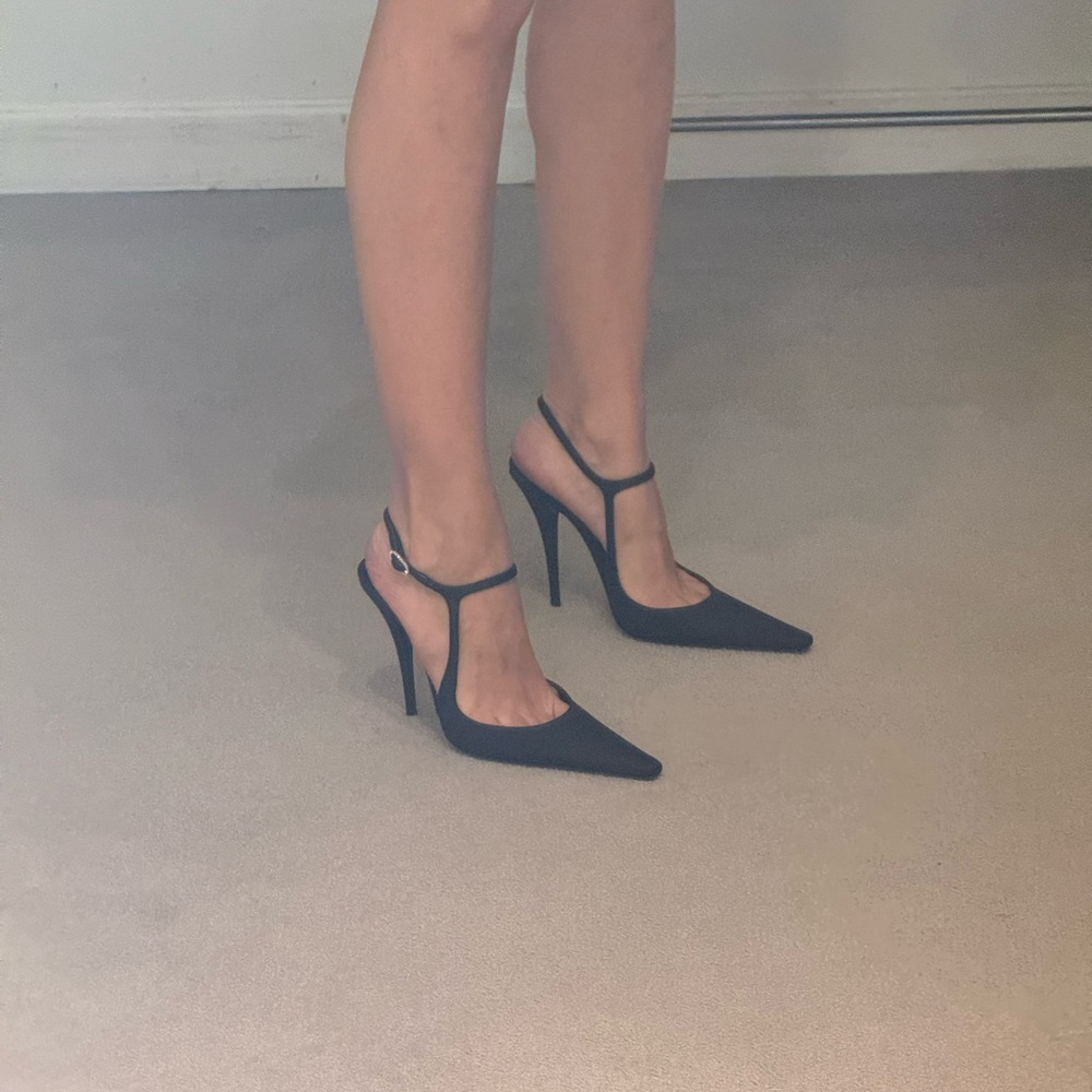 Saint Laurent Black Stiletto Heels - Picture 3 of 6